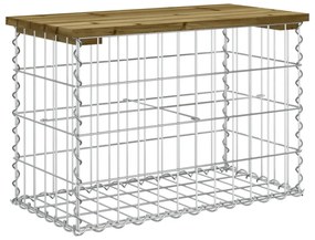 tömör impergnált fenyőfa gabion kerti pad 63 x 31,5 x 42 cm
