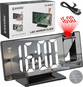 Digitális Óra Led Ébresztőóra Projektorral Elektronikus Tükör Hőmérő 4in1