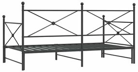 kihúzható kanapéágy matrac nélkül fekete 100x200 cm acél
