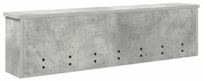 Fali Kabáthorog polcokkal Beton szürke 100 x 16 x 26 cm Faanyag