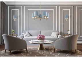 Argon 2106 - Csillár rúdon PONTE 5xE27/15W/230V sárgaréz/krém