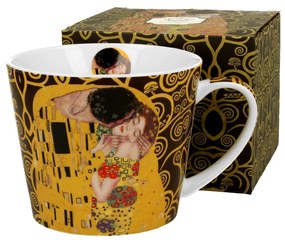 Klimt porcelán nagy bögre díszdobozban A Csók barna 610 ml