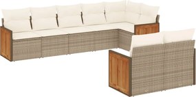 vidaXL 8 részes bézs polyrattan kerti ülőgarnitúra párnával