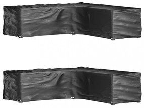 2 db L-alakú kerti bútorhuzat 16 fűzőlyukkal 285x285x70 cm