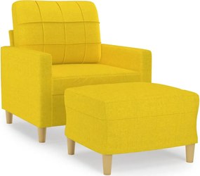 vidaXL világossárga szövet kanapéfotel lábtartóval 60 cm