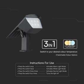 LED napelemes lámpa 2 az 1-ben LED/1,3W/3,7V 3000/4000/6400K IP65 1200 mAh