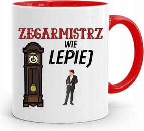 Piros Bögre Órakészítőnek Jobban Tudja, fényképes nyomattal