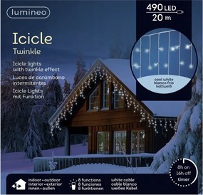 Jégcsap Lámpák Függöny 490 Led kültéri Hideg fehér épületre 20m