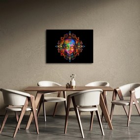 Kép - Buddha mellszobra neon színekben (70x50 cm)