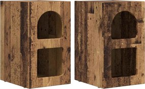 vidaXL Éjjeli asztal 2 pcs Öreg fa 29,5 x 33,5 x 50 cm Faanyag