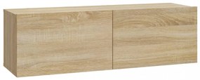4 db sonoma tölgy színű fali TV-szekrény 100 x 30 x 30 cm