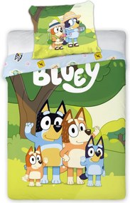 Bluey Family Snuggle ágyneműhuzat 140×200cm, 70×90 cm