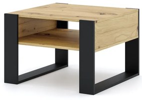 Quadro Dohányzóasztal Kézműves Tölgy - Fekete Színben