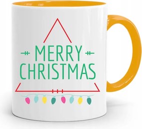 Sárga Karácsonyi Bögre Mikulásra, fényképes nyomtatással