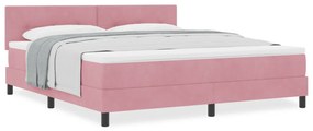 Boxspring Ágy Mattal Rózsaszín Szuper King Bársony
