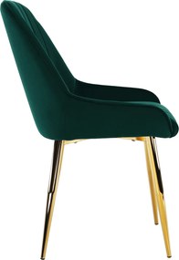 Étkezőszék, smaragd/gold króm-arany, PERLIA