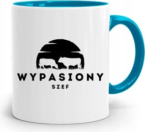 Kék Bögre A Főnöknek Menő Főnök Ajándék nyomtatott fényképpel