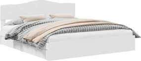 vidaXL Tárolós Ágy fejtámlával fiókkal Fehér 180 x 200 cm Faanyag
