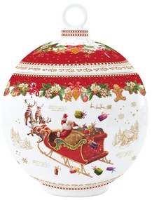 Karácsonyi porcelán keksztároló gömb, 18x18x23 cm, díszdobozban - Christmas Memories