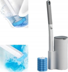 Szabadon álló eldobható WC-kefe 6 antibakteriális, óceán illatú utántöltővel