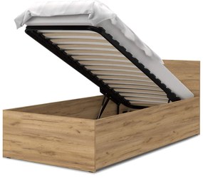 GL DOLLY egyszemélyes ágy ágyneműtartóval - craft tölgy Méret: 200x90