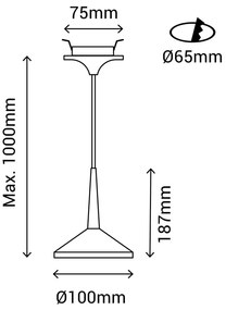 Rita fehér függőlámpa, magasság 100 cm - SULION