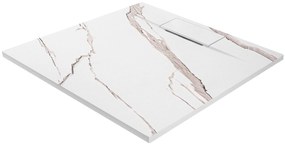 Zuhanytálca Bazalt CARRARA WHITE 90x90