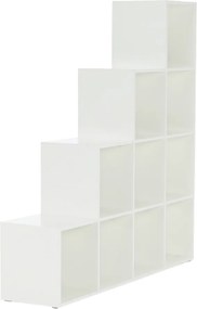 könyvespolc piramis, fehér, laminált DTD, NORAH