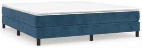 sötétkék bársony rugós ágykeret 160x200 cm
