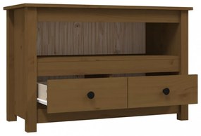 mézbarna tömör fenyőfa TV-szekrény 79 x 35 x 52 cm