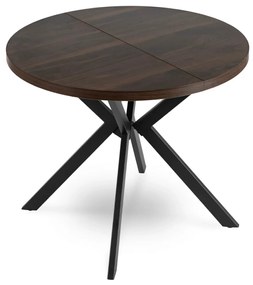 Bővíthető Étkezőasztal Dió/Fekete Színben. LUGO 90-190 cm