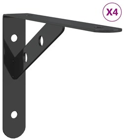 4 db fekete rozsdamentes acél polctartó 20 x 2,5 x 14 cm