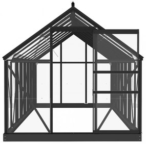 antracitszürke üveg és alumínium melegház 155 x 395,5 x 191 cm