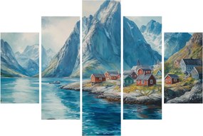 Kép - Norvég falu (150x105 cm)