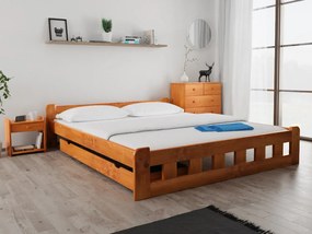 Naomi magasított ágy 180x200 cm, égerfa Ágyrács: Léces ágyrács, Matrac: Deluxe 10 cm matrac