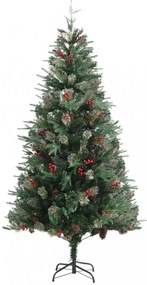 zöld karácsonyfa fenyőtobozokkal 225 cm