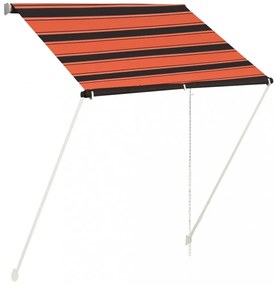 narancssárga és barna feltekerhető napellenző 150 x 150 cm