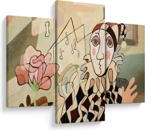Kép - kubizmus -harlequin and rose (90x60 cm)