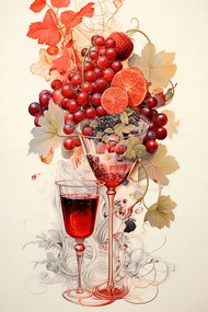 Poszter 30x45cm Véres Gyümölcs Koktél