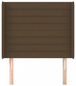 sötétbarna szövet fejtámla szárnyakkal 103x16x118/128 cm