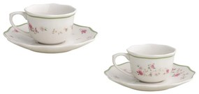 Fehér porcelán eszpresszó csésze szett 2 db-os 90 ml Nonna Rosa – Brandani