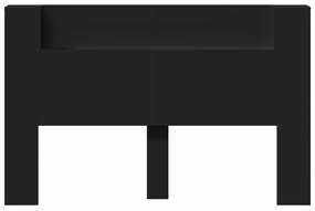 Fejtámla LED -es lámpákkal Fekete 160 x 16,5 x 103,5 cm Faanyag