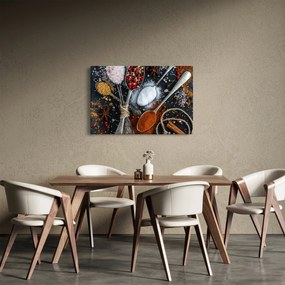 Egy kanál képe fűszerekkel (90x60 cm)