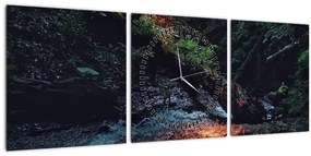Hegyi folyó képe (órával) (90x30 cm)