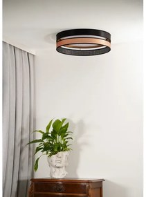 Duolla-LED Mennyezeti lámpa ROLLER DUO SHINY LED/24W/230V átm. 45 cm fekete/réz