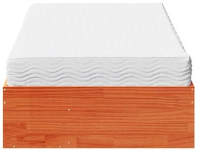 nappali ágy matraccal viaszbarna 100x200 cm tömör fa fenyőfa