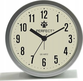 Nagy 12 cm-ES Ezüst Kerek Jól Olvasható Ketyegő Ébresztőóra Perfect FX-026