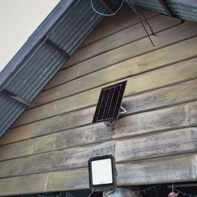 LED napelemes reflektor 10W, 3,7V, IP65, 4000K, fekete + távirányító