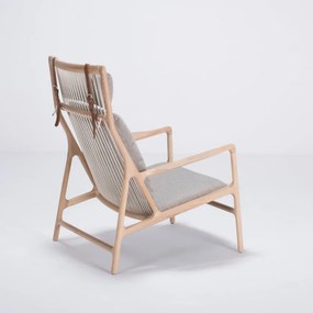 Dedo tölgyfa fotel szürke szövet ülőrésszel - Gazzda