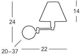 Kolarz 264.61.6 - Fali lámpa HILTON 1xE14/40W/230V